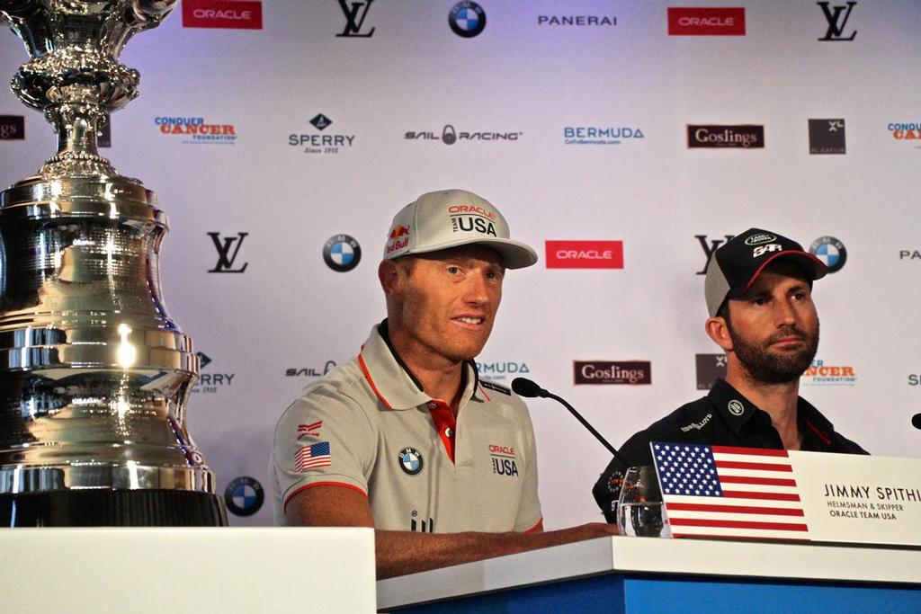 Jimmy Spithill (OTUSA) and Sir Ben Ainslie (Land Rover BAR) - 35th America's Cup - Opening Media Conference, May 24, 2017 photo copyright Richard Gladwell www.photosport.co.nz taken at  and featuring the  class