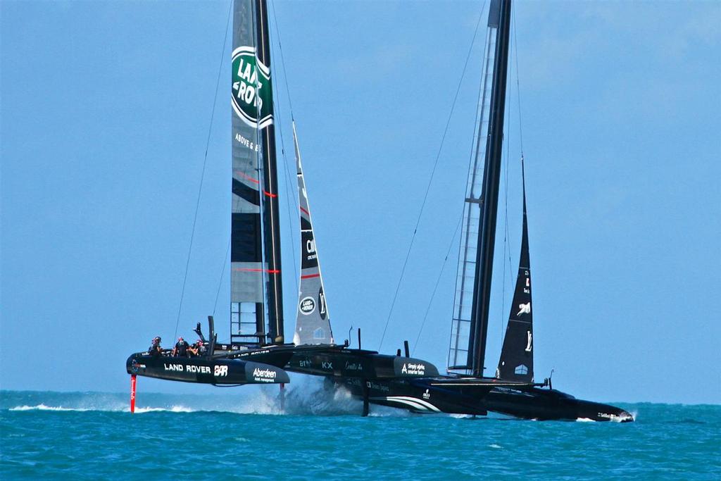 Race 6 - Land Rover BAR and Softbank Team Japan collision - 35th America’s Cup - Bermuda  May 27, 2017 © Richard Gladwell www.photosport.co.nz