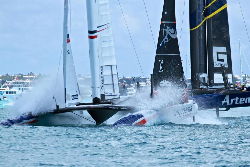 Race 7 - Groupama Team France has a narrow win over Artemis Racing   - 35th America's Cup - Bermuda  May 28, 2017 photo copyright Richard Gladwell www.photosport.co.nz taken at  and featuring the  class
