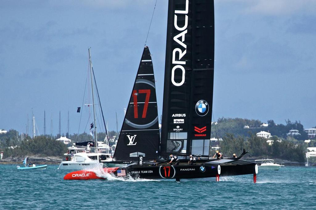 Race 10 - Oracle dives at the end of a foiling gybe  - 35th America's Cup - Bermuda  May 28, 2017 photo copyright Richard Gladwell www.photosport.co.nz taken at  and featuring the  class