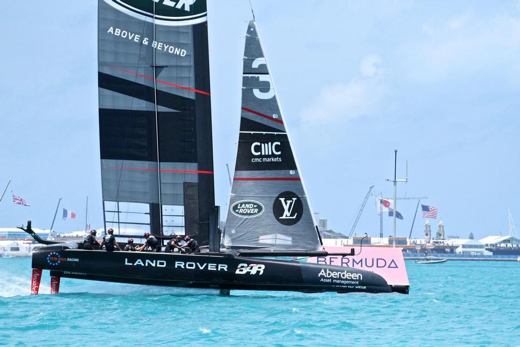 Land Rover BAR at Mark 1, Race 13 - Round Robin 1 - America's Cup 2017, May 29, 2017 Great Sound Bermuda photo copyright Richard Gladwell www.photosport.co.nz taken at  and featuring the  class