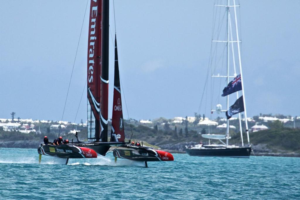 Emirates Team NZ - mid foiling tack Race 13 - Round Robin 1 - America's Cup 2017, May 29, 2017 Great Sound Bermuda © Richard Gladwell www.photosport.co.nz