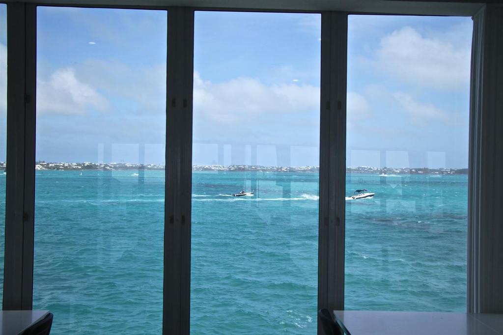 View from the upper floor of the Media Centre - Bermuda - May 24, 2017 photo copyright Richard Gladwell www.photosport.co.nz taken at  and featuring the  class