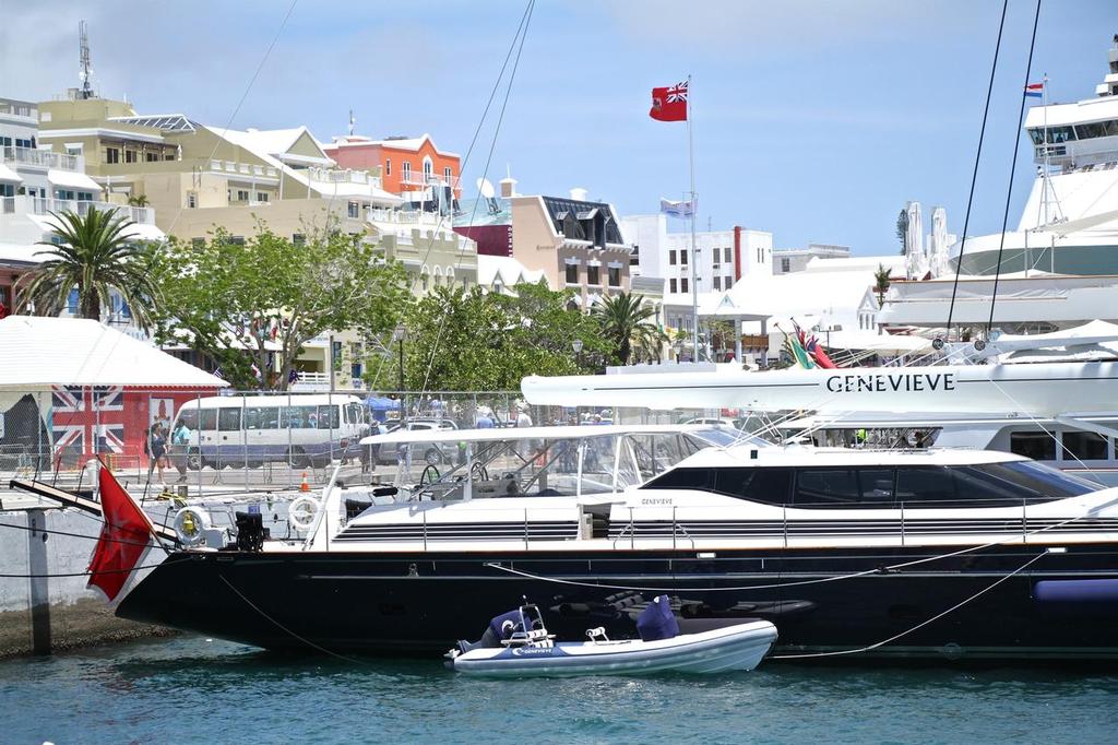 Superyachts in downtown Hamilton - Bermuda National Day - May 24, 2017 photo copyright Richard Gladwell www.photosport.co.nz taken at  and featuring the  class