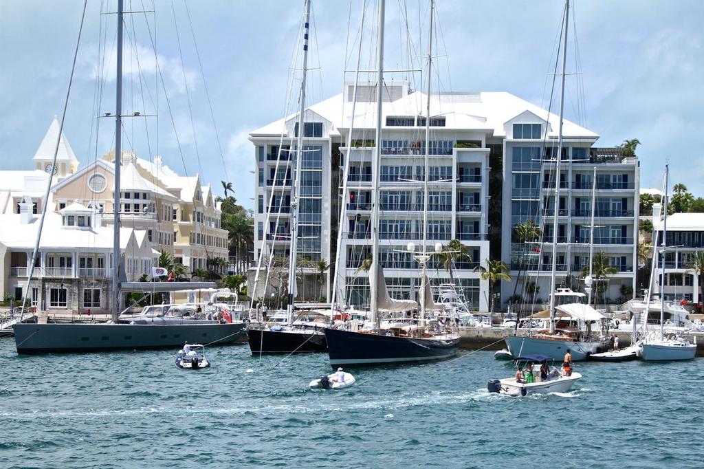 Superyachts in downtown Hamilton - Bermuda - May 24, 2017 photo copyright Richard Gladwell www.photosport.co.nz taken at  and featuring the  class