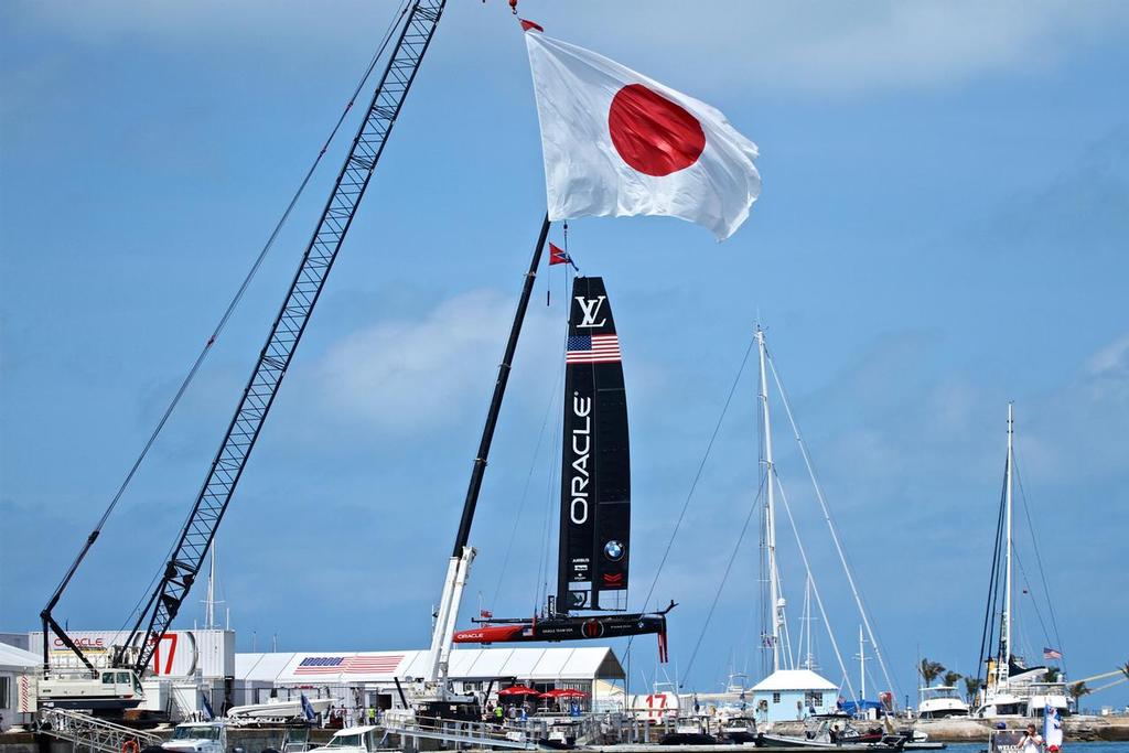 Oracle Team USA hauls out - Round Robin 2, Day 4 - 35th America's Cup - Bermuda  May 30, 2017 © Richard Gladwell www.photosport.co.nz