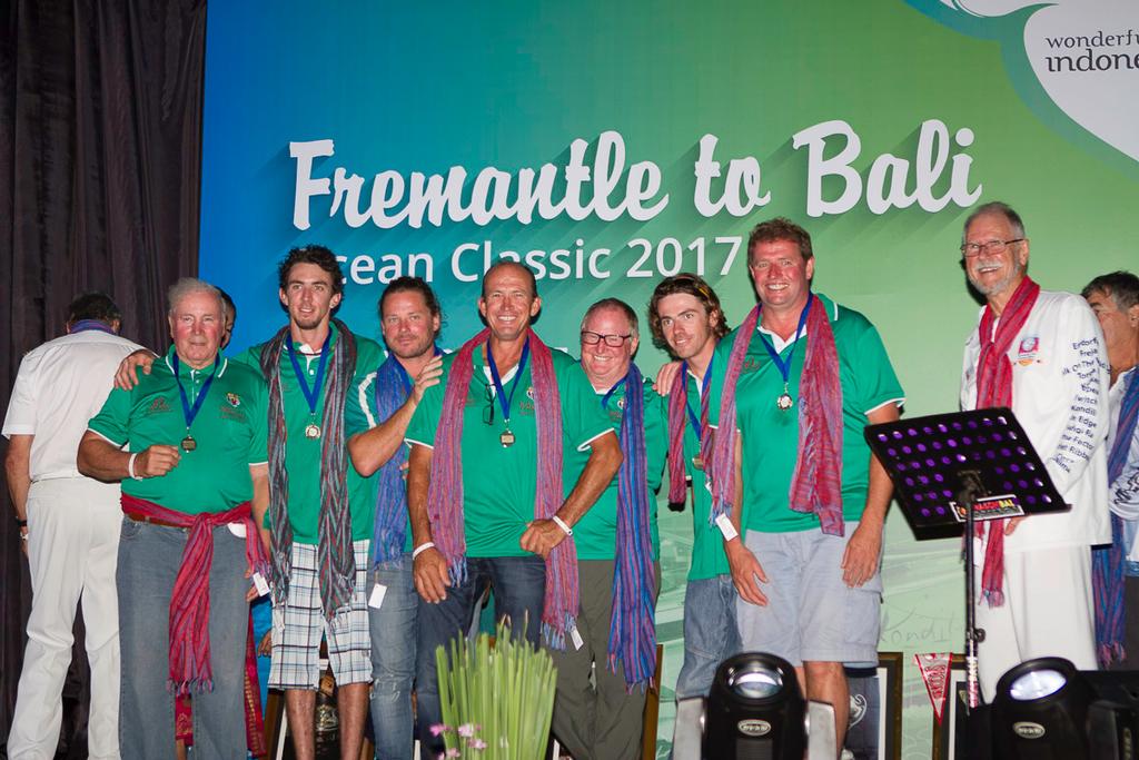 Wild Side's crew soak up the accolades. - Fremantle to Bali Ocean Classic photo copyright Reimi Newman taken at  and featuring the  class