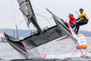 The performance of the brothers Sach with their foiling cat Nacra 20 was spectacular. The sailors from Zarnekau are probably coming to the DJI Speed Challenge with their M32 catamaran ``itelligence`` photo copyright www.segel-bilder.de taken at  and featuring the  class