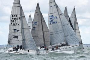 Thrills and spills on the start line for the Quarter Ton fleet - Vice Admiral's Cup 2017 photo copyright  Rick Tomlinson http://www.rick-tomlinson.com taken at  and featuring the  class