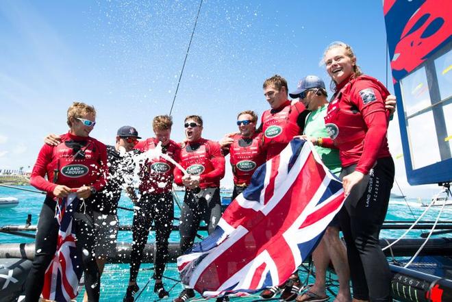 Bunce’s squad has been racing in the Extreme Sailing Series for the past two seasons and the experience it has gained in super-fast foiling catamarans has undoubtedly helped propel it to the title in Bermuda ©  Harry KH / Land Rover BAR