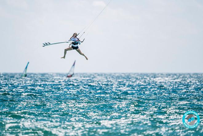 Carla Herreira Oria, taking on the boys - Day 1 -  GKA Kite-Surf World Tour Tarifa ©  Ydwer van der Heide