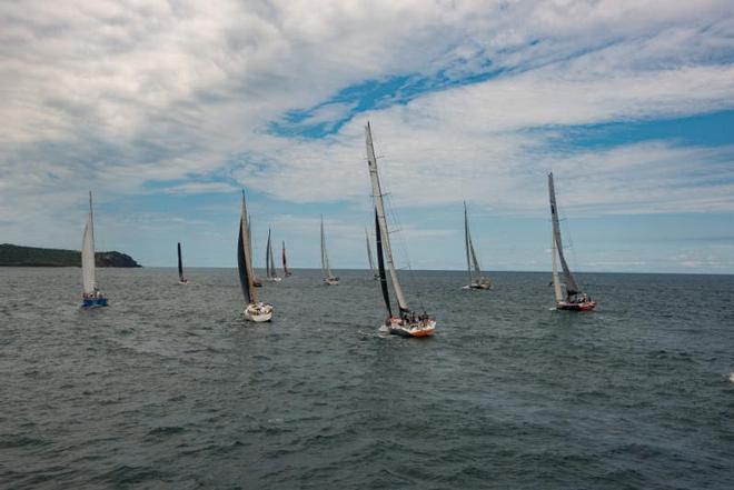 A diverse fleet sets off for Bermuda in the inaugural Antigua Bermuda Race. © Ted Martin