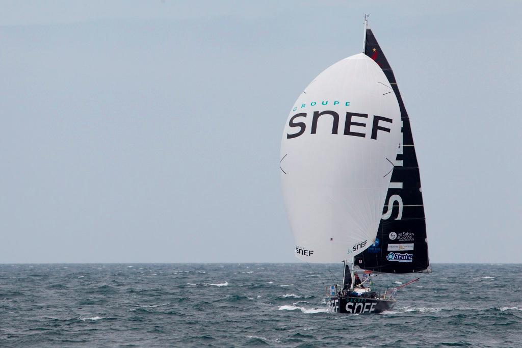 Xavier Macaire (Groupe Snef) during the 4th stage of the Solitaire Urgo Le Figaro between Concarneau and Dieppe © Alexis Courcoux