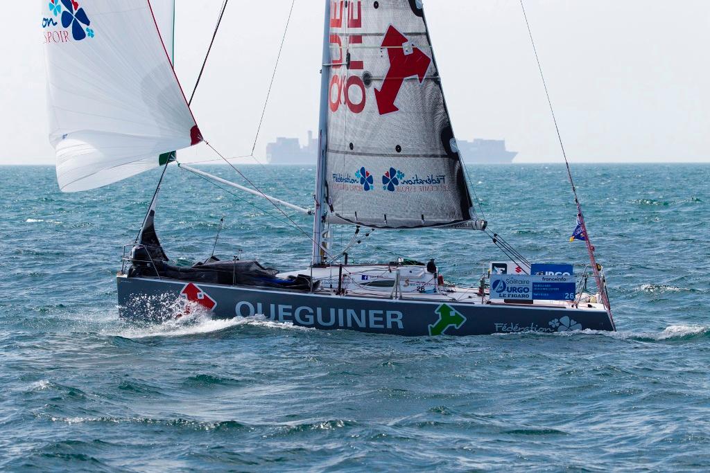 Yann Elies (Queguiner-Leucemie Espoir) during the 4th stage of the Solitaire Urgo Le Figaro between Concarneau and Dieppe © Alexis Courcoux