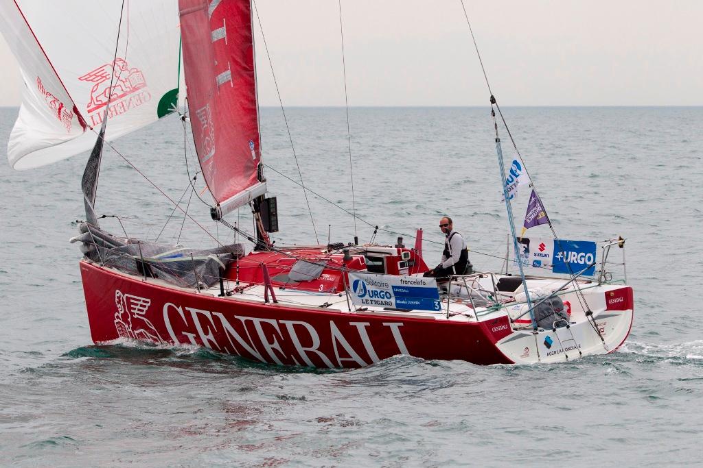 Nicolas Lunven (Generali) during the 4th stage of the Solitaire Urgo Le Figaro between Concarneau and Dieppe © Alexis Courcoux