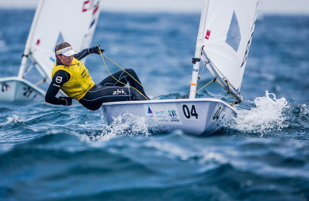 Evi van Acker in the Laser Radial - 2017 World Cup Series Final - Santander photo copyright  Jesus Renedo / Sailing Energy http://www.sailingenergy.com/ taken at  and featuring the  class
