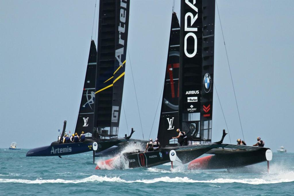 Oracle Team USA chases Artemis Racing  - Round Robin 2, Day 7 - 35th America’s Cup - Bermuda  June 2, 2017 © Richard Gladwell www.photosport.co.nz