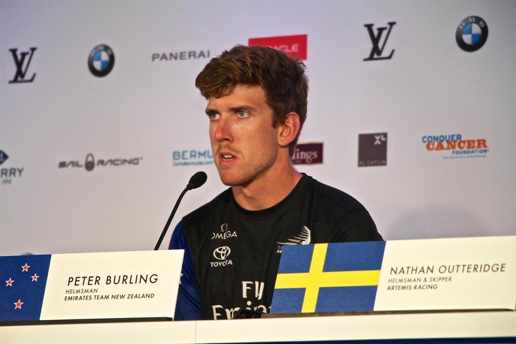 Peter Burling at post Race  Media Conference - Round Robin 2, Day 6 - 35th America’s Cup - Bermuda  June 1, 2017 © Richard Gladwell www.photosport.co.nz