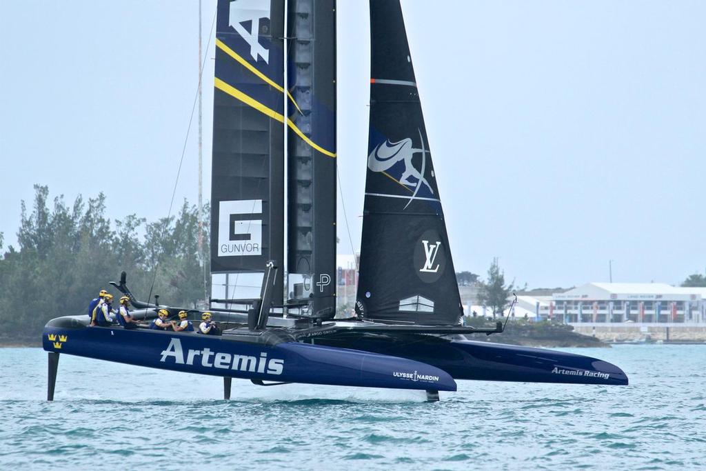 Artemis Racing - crossed the Boundary line gain in Race 1 - Challenger Finals, Day 14  - 35th America's Cup - Bermuda  June 10, 2017 © Richard Gladwell www.photosport.co.nz
