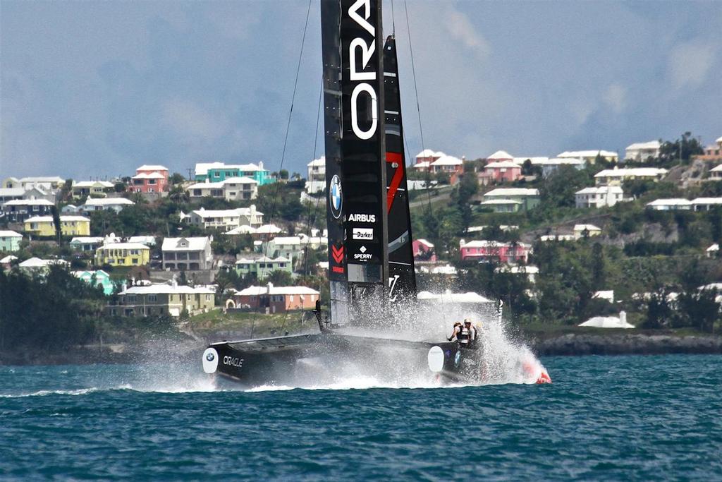 Oracle Team USA - splash-down  - 35th America's Cup - Bermuda  June 15, 2017 photo copyright Richard Gladwell www.photosport.co.nz taken at  and featuring the  class