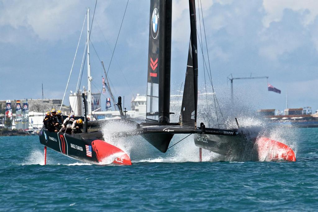 Oracle Team USA - digs in during training - 35th America's Cup - Bermuda  June 15, 2017 © Richard Gladwell www.photosport.co.nz