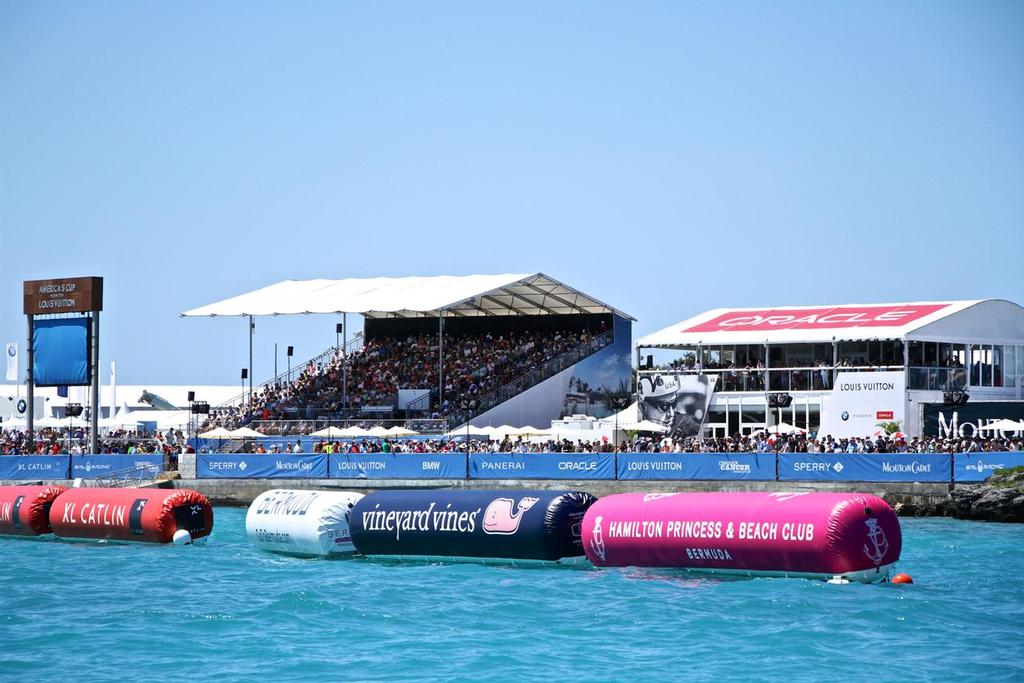 Grandstands were placed on the perimeter of the America’ Cup Village -  Bermuda  June 18, 2017 © Richard Gladwell www.photosport.co.nz