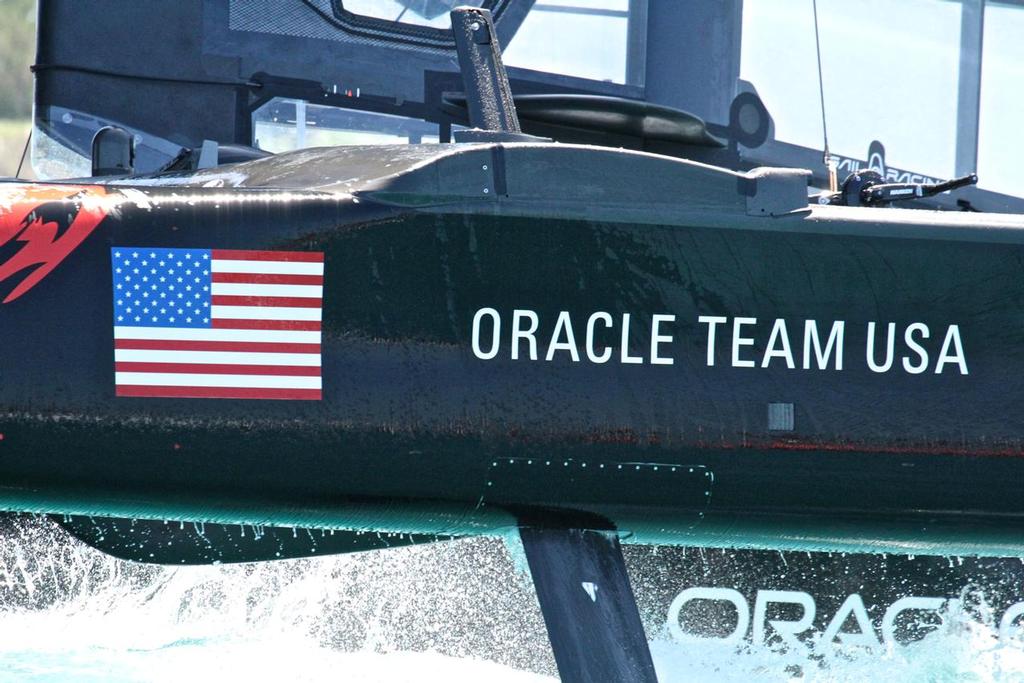 Oracle Team USA daggerboard - 35th America's Cup Match - Finish Race 4 - Bermuda  June 18, 2017 © Richard Gladwell www.photosport.co.nz