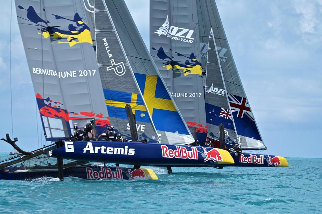 NZL Sailing Team leads Artemis Racing - Red Bull Youth America's Cup part of the 35th America's Cup - Bermuda  June 21, 2017 © Richard Gladwell www.photosport.co.nz