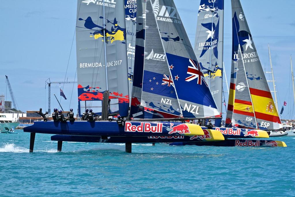 NZL Sailing Team foils through the fleet - Red Bull Youth America's Cup part of the 35th America's Cup - Bermuda  June 21, 2017 © Richard Gladwell www.photosport.co.nz