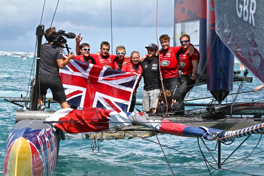 Brits celebrate their Red Bull Youth America's Cup win. The RBYAC is part of the 35th America's Cup - Bermuda  June 21, 2017 © Richard Gladwell www.photosport.co.nz
