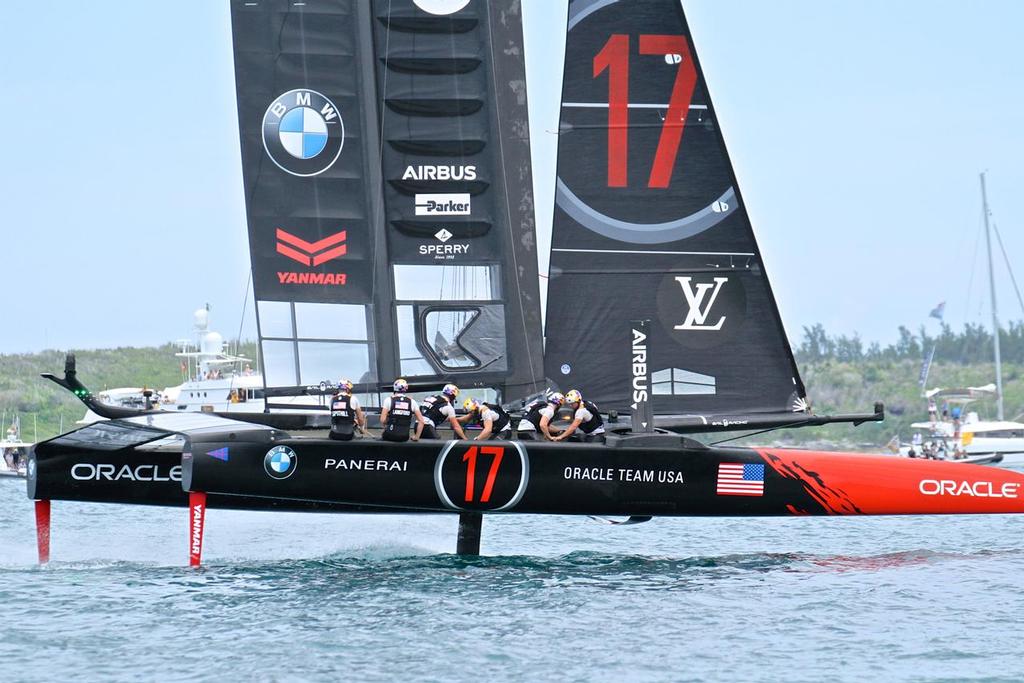 Oracle Team USA removed their ``BMX`` seat - Match, Day  3 - 35th America's Cup  - Bermuda  June 24, 2017 photo copyright Richard Gladwell www.photosport.co.nz taken at  and featuring the  class