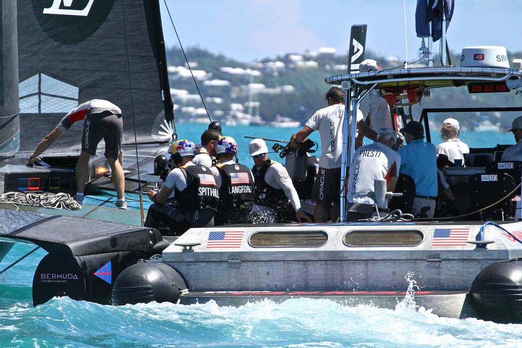 Oracle Team USA - Match, Day  4 - after the finish of Race 7 - 35th America's Cup  - Bermuda  June 25, 2017 photo copyright Richard Gladwell www.photosport.co.nz taken at  and featuring the  class