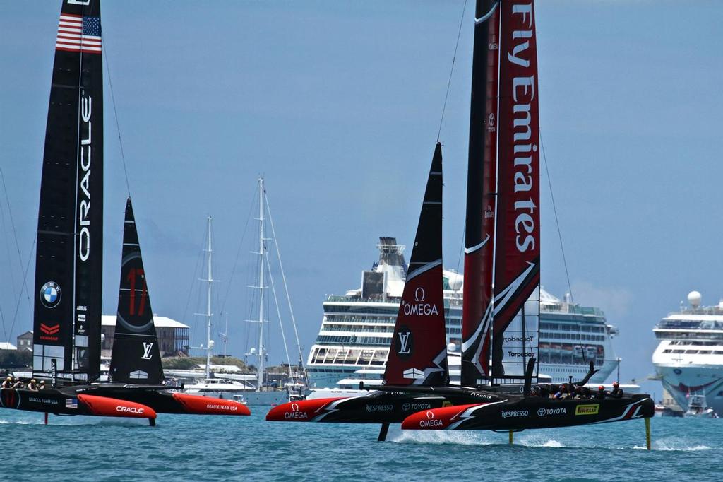 Emirates Team New Zealand and Oracle Team USA - Race 9 of the Match - Bermuda  June 26, 2017 photo copyright Richard Gladwell www.photosport.co.nz taken at  and featuring the  class