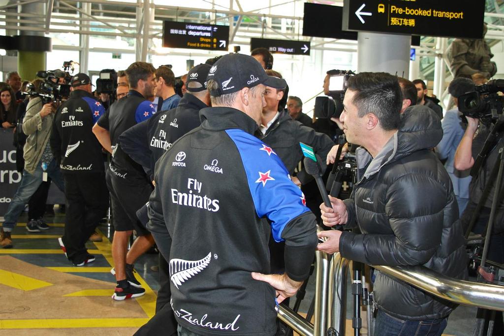 Emirates Team New Zealand - Media interrogation - Arrival in Auckland,   July 5, 2017 © Richard Gladwell www.photosport.co.nz