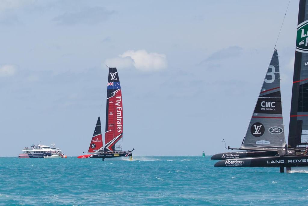 Emirates Team New Zealand sailing on Bermuda's Great Sound in the Louis Vuitton America's Cup Challenger Playoffs Semi-Finals © Richard Hodder/Emirates Team New Zealand