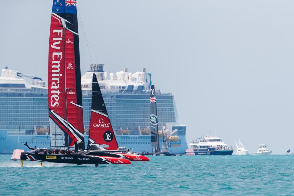05/06/17 Emirates Team New Zealand sailing on Bermuda's Great Sound in the Louis Vuitton America's Cup Challenger Playoffs Semi-Finals
 photo copyright Richard Hodder/Emirates Team New Zealand taken at  and featuring the  class