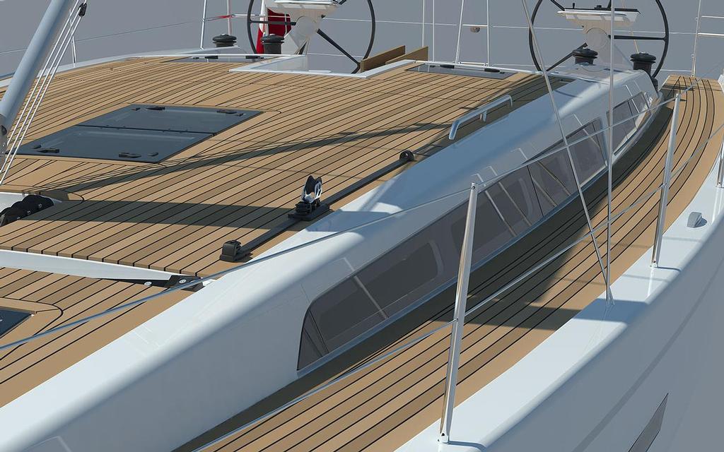 Optional genoa track to take the larger headsail  - New X49 © X-Yachts