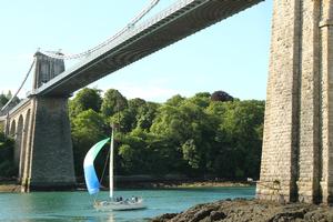 Passing under the Menai Bridge – Three Peaks Yacht Race photo copyright  Rob Howard / Three Peaks Yacht Race taken at  and featuring the  class