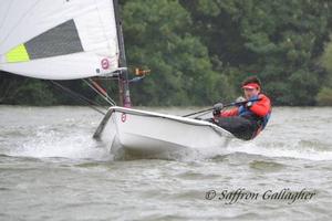 Tim Hire blasts downwind at Sutton Bingham during Round 5 - Magic Marine RS Aero UK Southern Circuit photo copyright  Saffron Gallagher taken at  and featuring the  class
