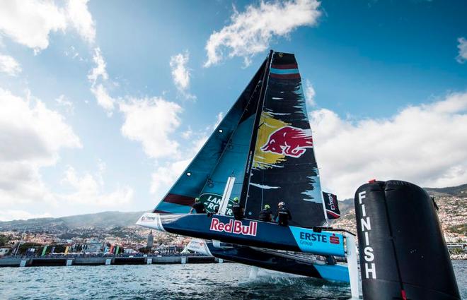 Act 3, Extreme Sailing Series Madeira Islands – Day 2 – For Red Bull Sailing Team’s skipper, four-time Olympian Roman Hagara, the Spanish venue is significant as he competed there during the 1992 Olympics, 25 years ago this summer. © Lloyd Images http://lloydimagesgallery.photoshelter.com/