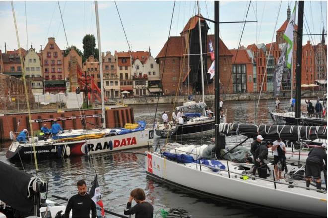 The ORC fleet preparing to leave the historic Gdansk harbor for the preview event, the Granaria ORC Polish Open National Championship © Tadeusz Lademann