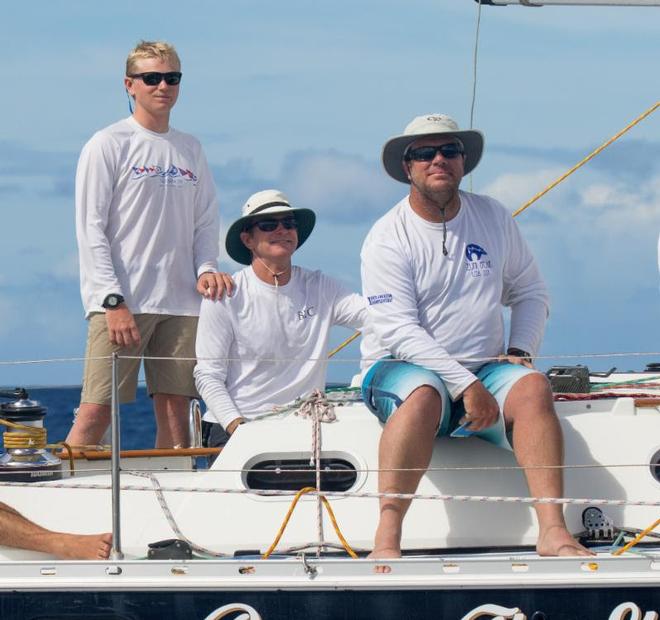Will Vanderwort (left) finishing his first Transpac, with his dad Bob - 2017 Transpac Race © Betsy Crowfoot/Ultimate Sailing