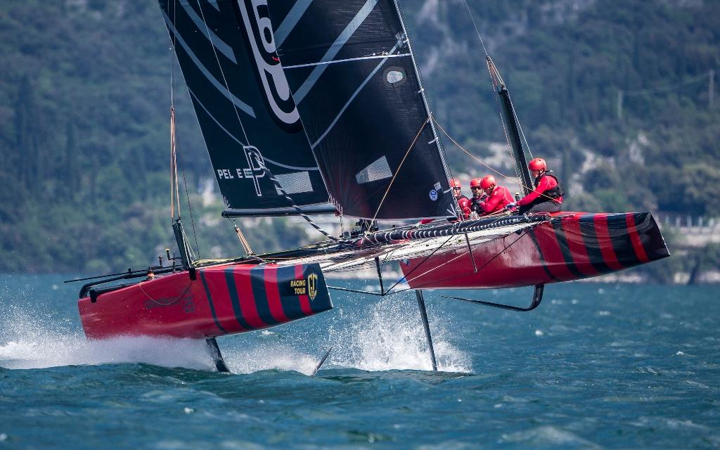 Federico Ferioli and his Código Rojo Racing Team crew learning the ropes at the GC32 Riva Cup. photo copyright Jesus Renedo / GC32 Racing Tour taken at  and featuring the  class