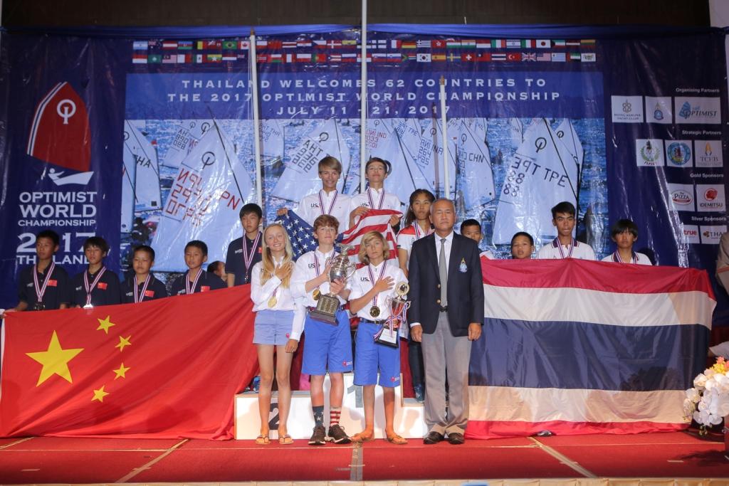 Best Nation category - First United State of America, Second China and Third Thailand © Optimist World Championship