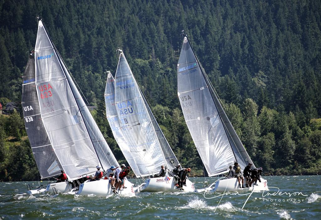 Distraction USA096 leading the way up the Oregon side - 2017 Diversified MELGES24 NorAm Championship ©  Jan Anderson