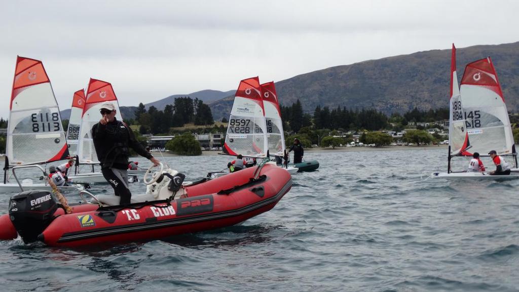 Russell Coutts lending a hand with juniors on Lake Wanaka. Photo: Otago Daily Times. © SW