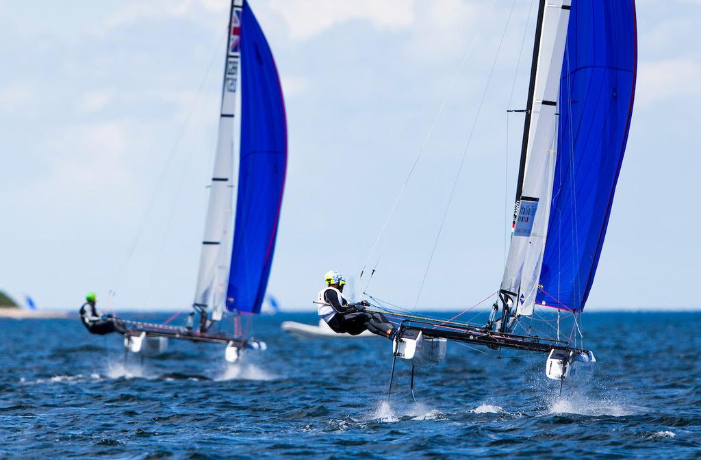 2017 49er, 49er FX and Nacra17 Mix European Championships - Day 2 photo copyright Pedro Martinez / Sailing Energy http://www.sailingenergy.com/ taken at  and featuring the  class