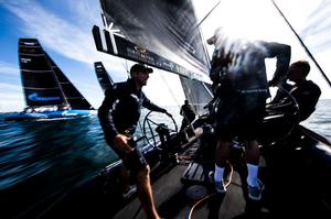 Francesco Bruni tactician onboard Artemis Racing photo copyright  Pedro Martinez / Martinez Studio / RC44 taken at  and featuring the  class