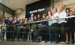 Young people from the Ellen MacArthur Cancer Trust opened the London Stock Exchange this morning photo copyright onEdition http://www.onEdition.com taken at  and featuring the  class