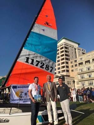 Klaas van Duin, Mayor and Michel Corigliano - 2017 Hobie Multiworlds and Europeans photo copyright David Brookes taken at  and featuring the  class